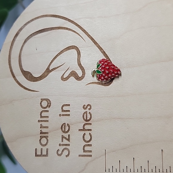 Strawberry Stud Earrings, 925 posts - Picture 2 of 6